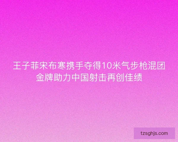 王子菲宋布寒携手夺得10米气步枪混团金牌助力中国射击再创佳绩